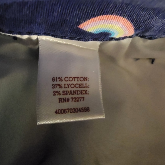 SO Rainbow Print Navy Cuffed Shorts - Size 15 - Picture 4 of 5